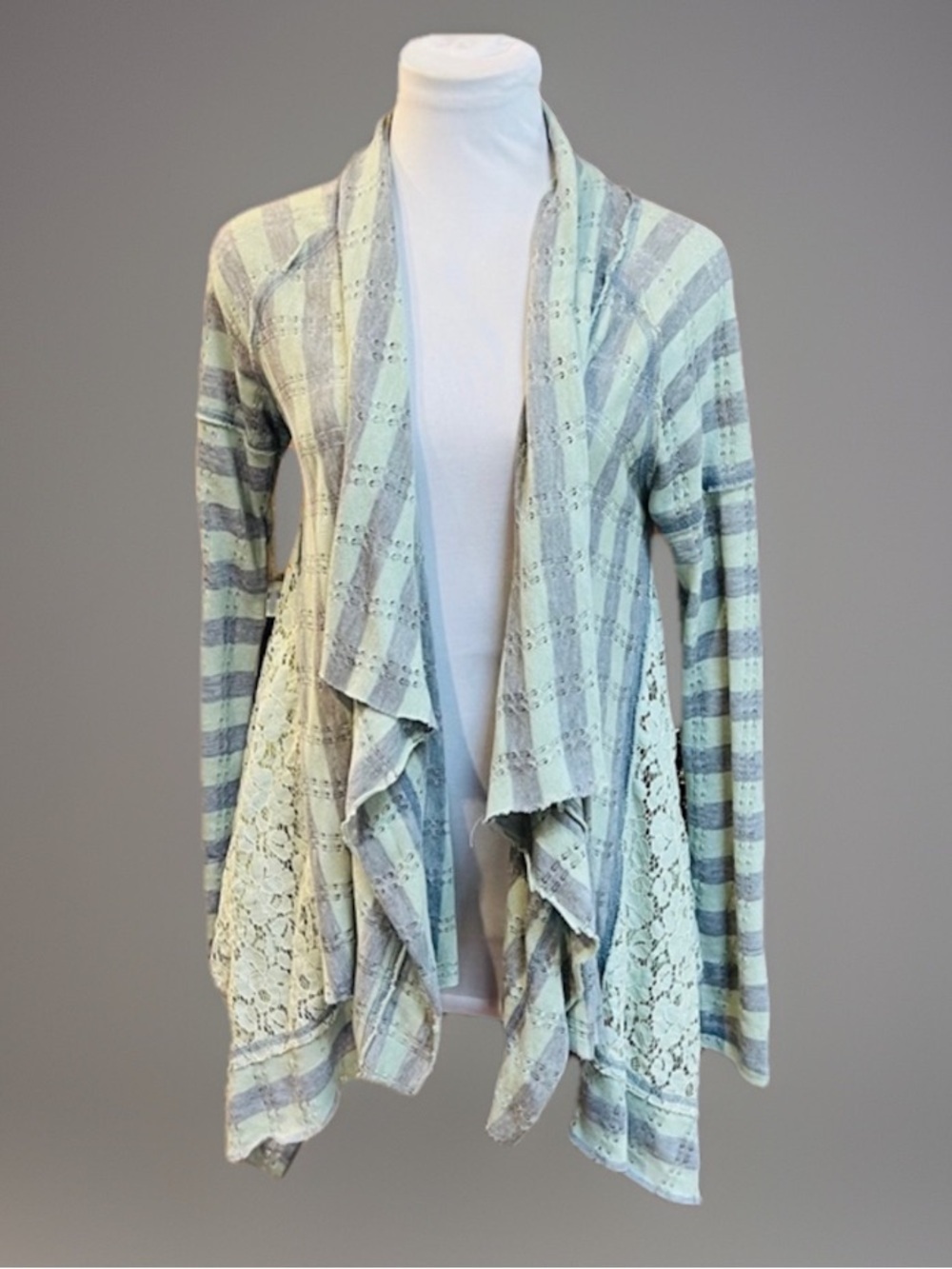 Boho CHIC Striped Draping Sweater Jacket